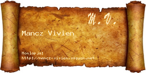 Mancz Vivien névjegykártya